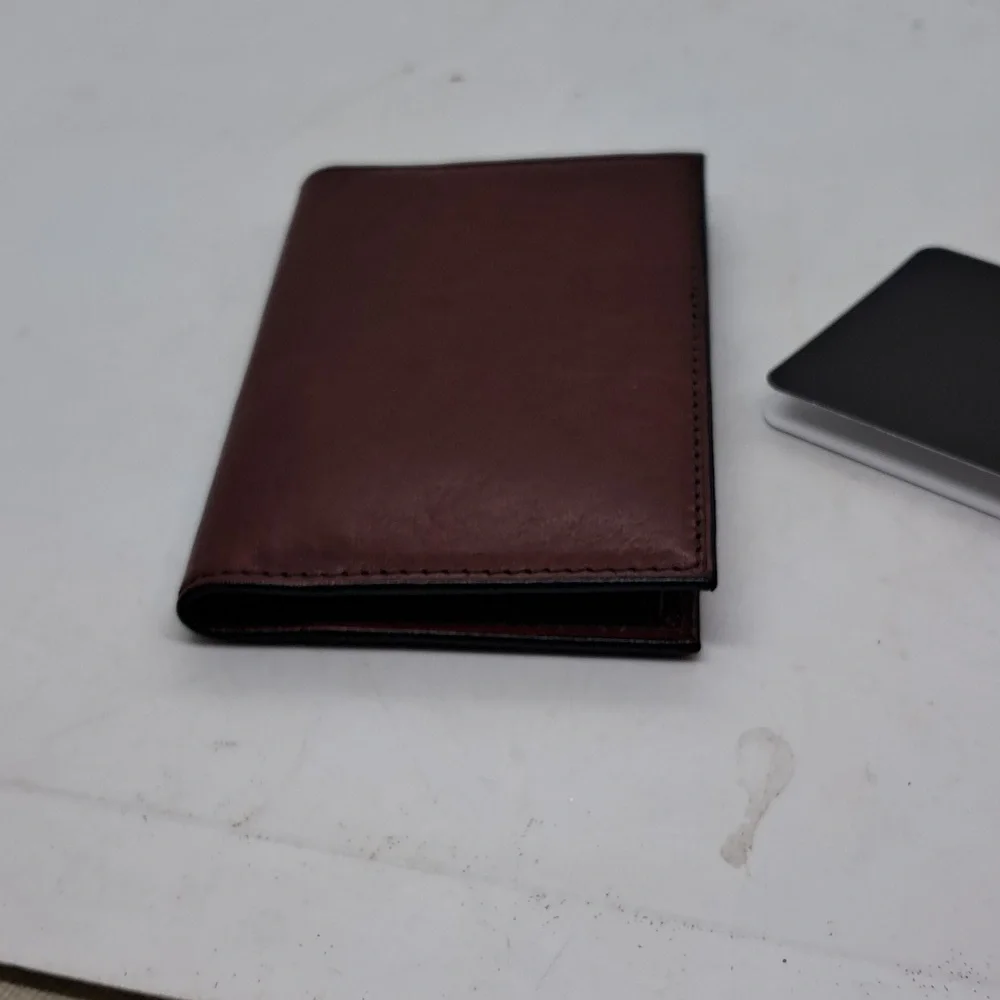 Mens Bosca Leather Card Holder - Rich Brown